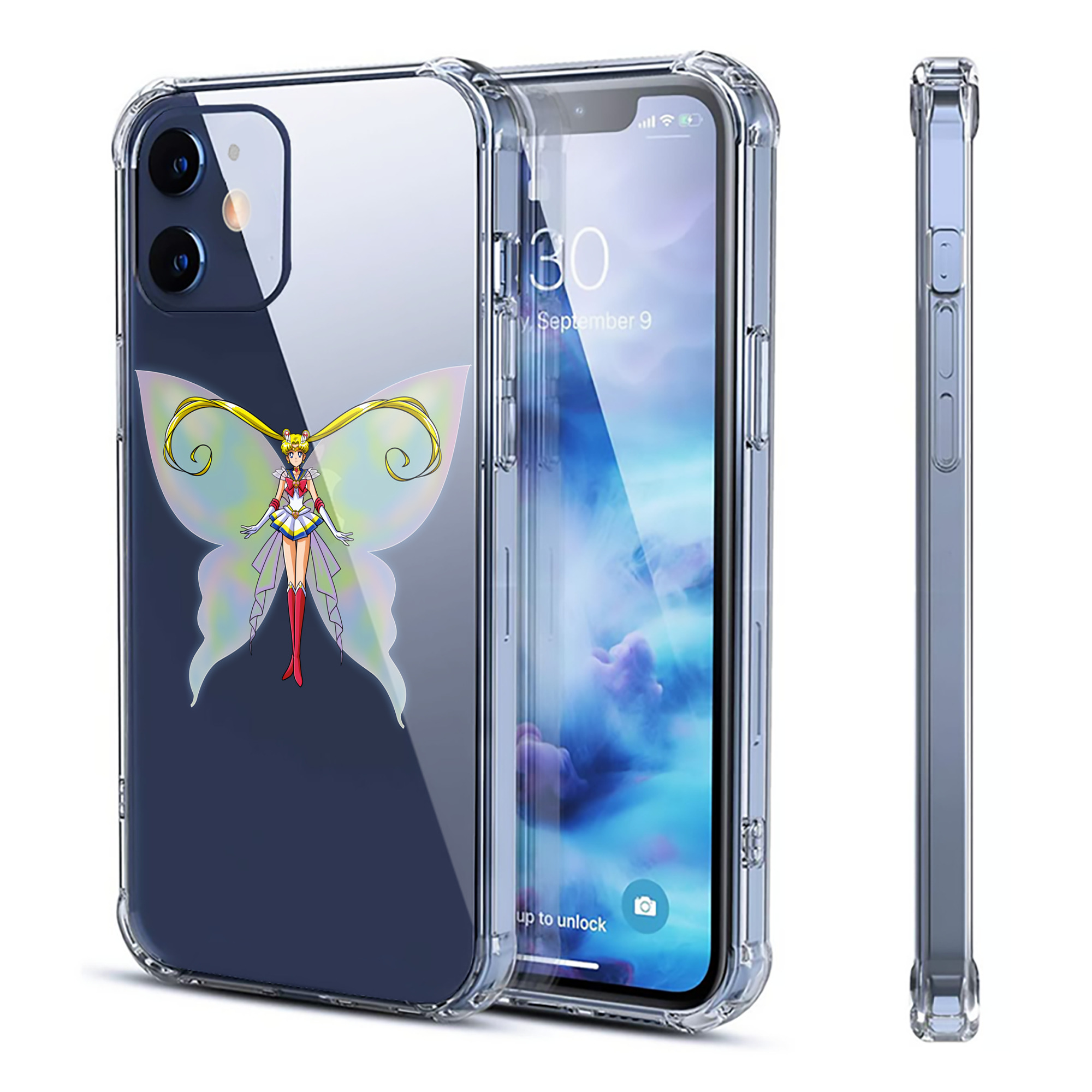 （画像用） 美少女戦士セーラームーン 月野 うさぎ つきの うさぎ Sailor Moon Tsukino Usagi 【iPhone 12シリーズ対応】透明スマホケース（クリアソフトケース）